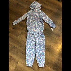 St. Eve Cheetah Velour Sweatsuit Size XS 4/5 New